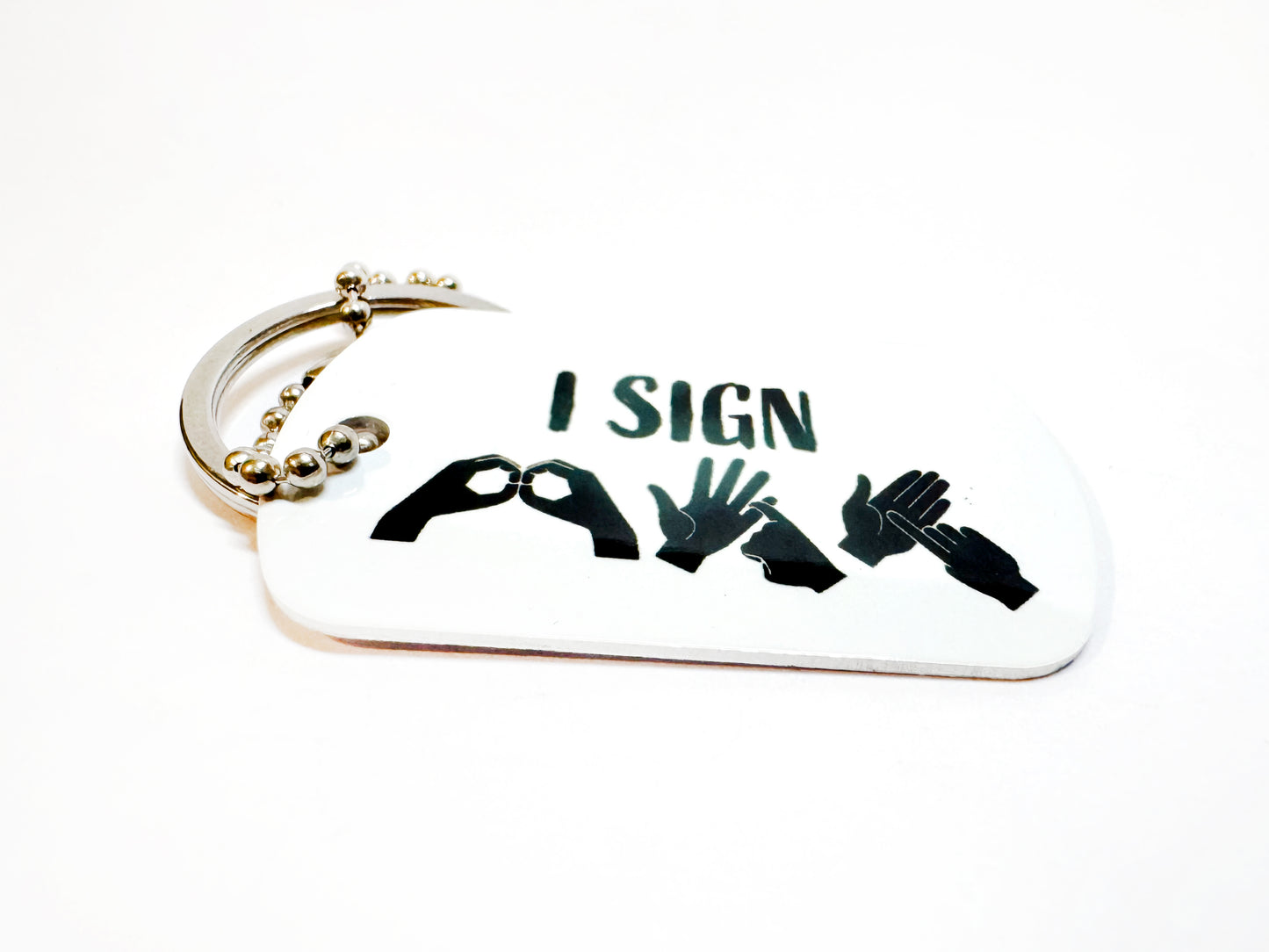 "I sign BSL" Fingerspelled Dog-Tag / Keyring